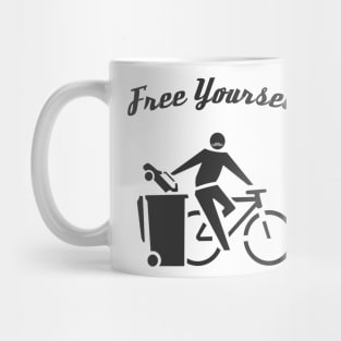 Free Yourself by Cycle. A freedom loving Cyclist. Mug